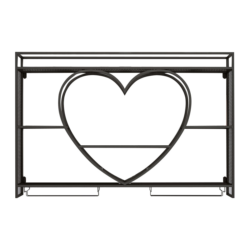 Estante de vino de pared con soporte de vino de metal estante de vino montado en la pared con estantes de almacenamiento