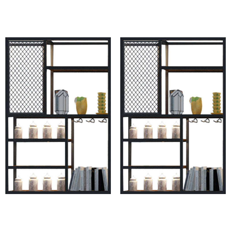 Metalen en houten wijnhouder rek muur gemonteerde wijnrekken in het zwart