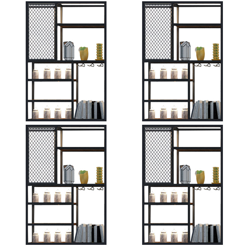 Metalen en houten wijnhouder rek muur gemonteerde wijnrekken in het zwart