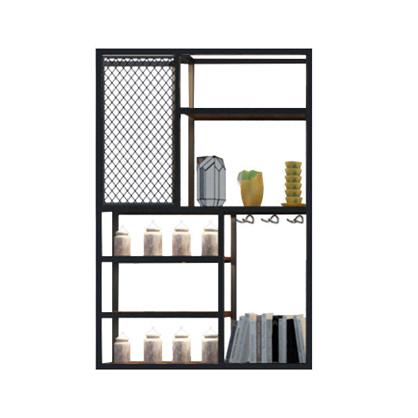 Metalen en houten wijnhouder rek muur gemonteerde wijnrekken in het zwart