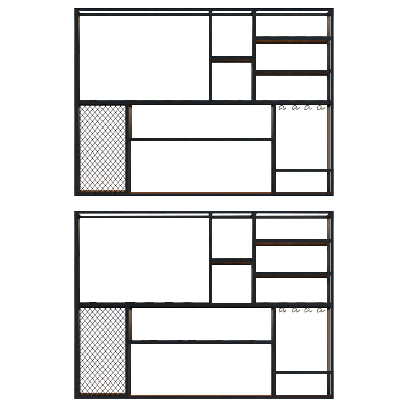 Metalen en houten wijnhouder rek muur gemonteerde wijnrekken in het zwart