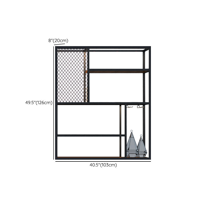 Metalen en houten wijnhouder rek muur gemonteerde wijnrekken in het zwart