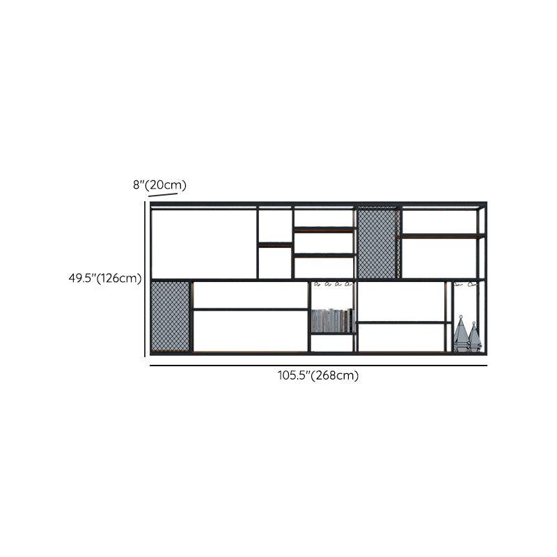 Metalen en houten wijnhouder rek muur gemonteerde wijnrekken in het zwart