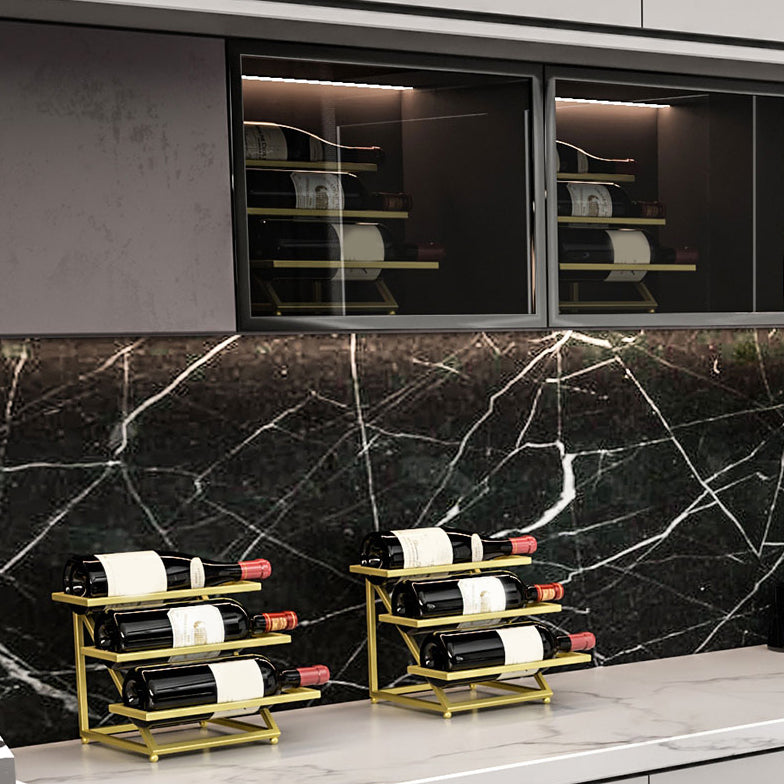 メタルワインボトルホルダーコンテンポラリーテーブルトップボトルワインラック