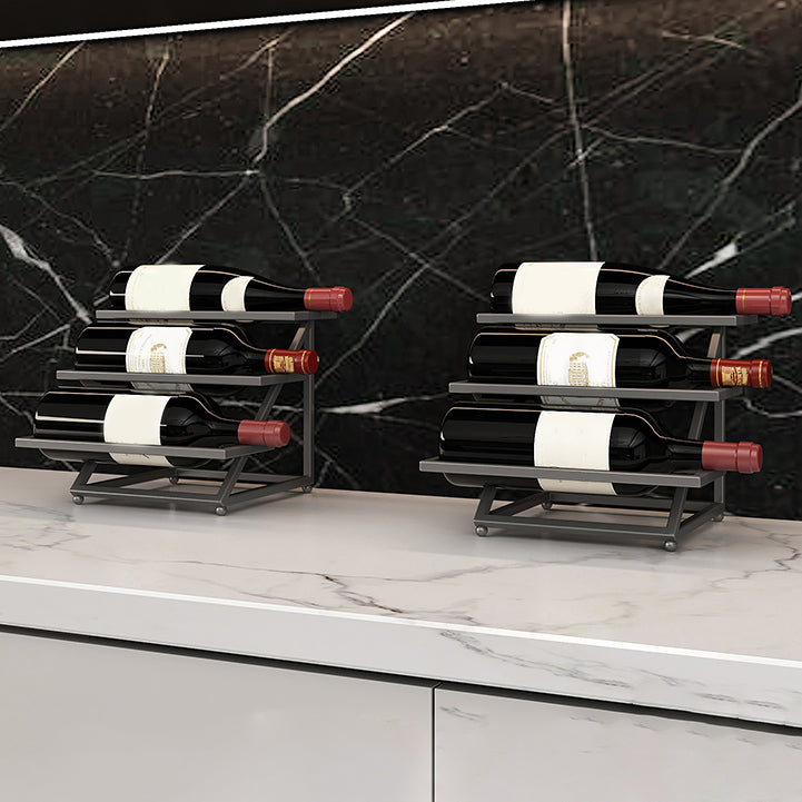 Porta bottiglia di vino in metallo portabottiglie da tavolo da tavolo contemporaneo