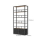 Metal Floor Bottle Wine Rack Contemporary Black Wine Holder with Shelf