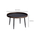 Round Wooden Coffee Table Black Tray Top Cocktail Table with 4 Legs Clearhalo 'Coffee & Accent Tables' 'Coffee Tables' 'coffee_tables' 'furn' 'furn_coffee_tables' 'Furniture' 'Living Room Furniture' 6645512