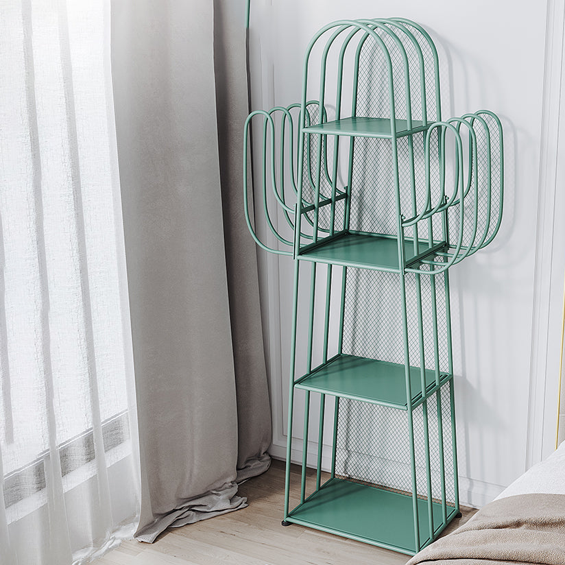 Libreria di scaffali di finiture antichi scandinavi libreria in metallo etagere con ripiani