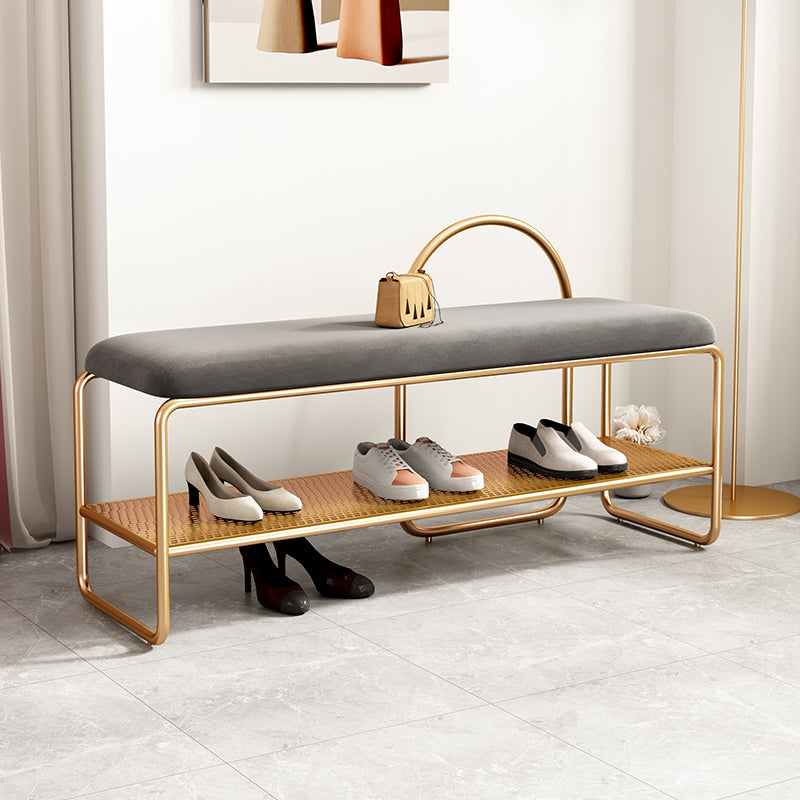Glam Seating Bench Cushioned Shoe Storage Rectangle Entryway and Bedroom Bench Clearhalo 'Benches' 'Chairs & Seating' 'furn' 'furn_benches' 'Furniture' 'Living Room Furniture' 6645601