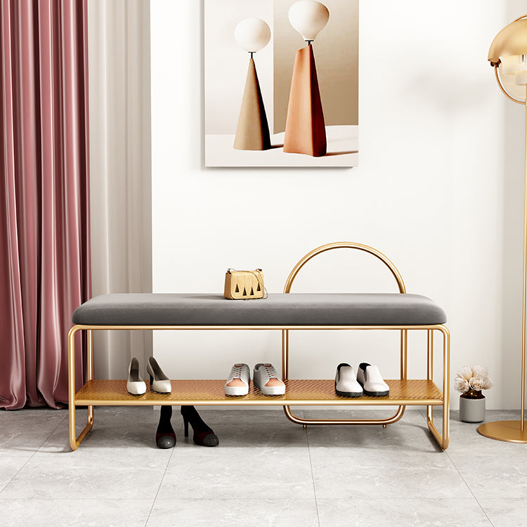 Glam Seating Bench Cushioned Shoe Storage Rectangle Entryway and Bedroom Bench Clearhalo 'Benches' 'Chairs & Seating' 'furn' 'furn_benches' 'Furniture' 'Living Room Furniture' 6645602