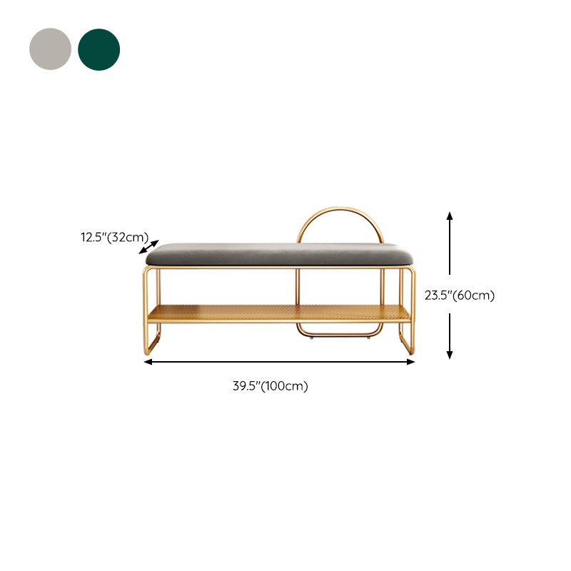 Glam Seating Bench Cushioned Shoe Storage Rectangle Entryway and Bedroom Bench Clearhalo 'Benches' 'Chairs & Seating' 'furn' 'furn_benches' 'Furniture' 'Living Room Furniture' 6645605