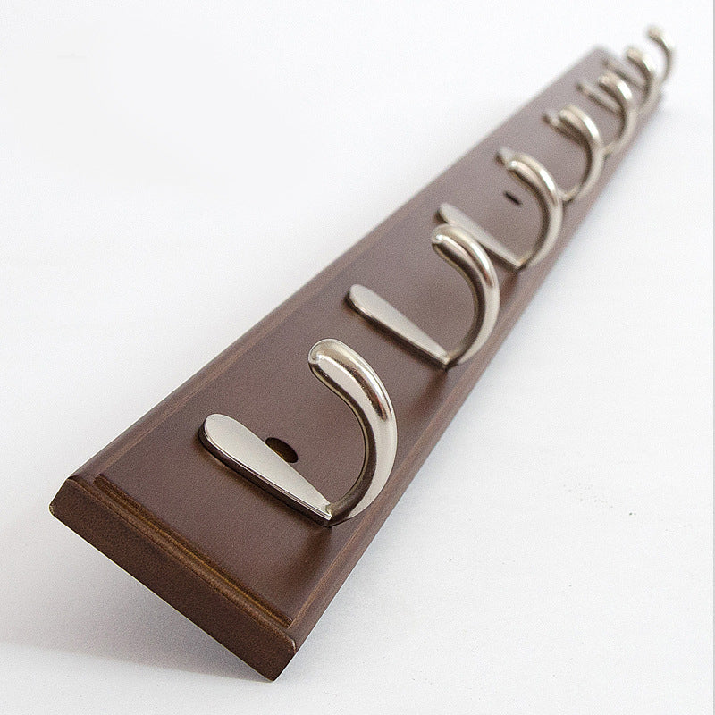 Modern Minimalist Coat Hanger Home Wall Hanging Wooden and Metal Coat Rack Brown 1 Piece 7 Clearhalo 'Entry & Mudroom Furniture' 'furn' 'furn_hall_tree_coat_racks' 'Furniture' 'Hall Trees & Coat Racks' 'hall_tree_coat_racks' 6645649