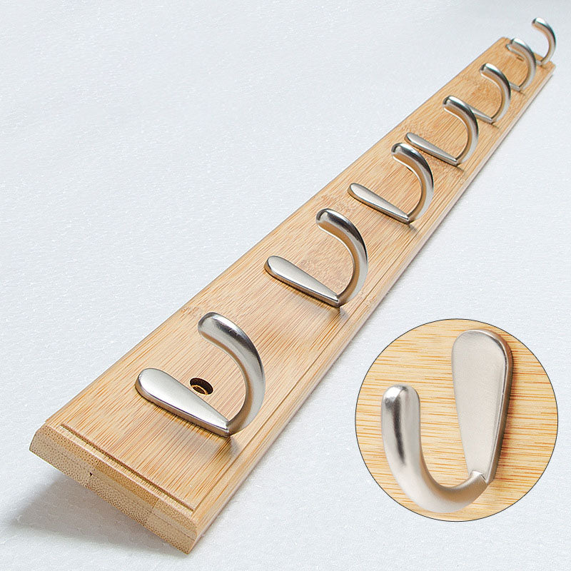 Modern Minimalist Coat Hanger Home Wall Hanging Wooden and Metal Coat Rack Natural 1 Piece 7 Clearhalo 'Entry & Mudroom Furniture' 'furn' 'furn_hall_tree_coat_racks' 'Furniture' 'Hall Trees & Coat Racks' 'hall_tree_coat_racks' 6645650