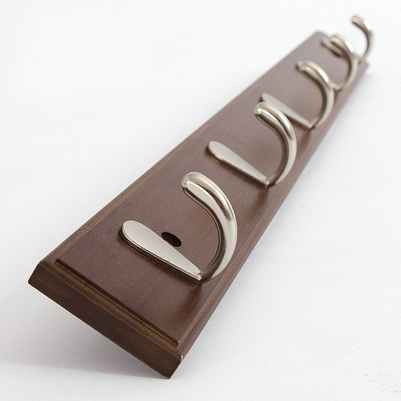 Modern Minimalist Coat Hanger Home Wall Hanging Wooden and Metal Coat Rack Brown 1 Piece 5 Clearhalo 'Entry & Mudroom Furniture' 'furn' 'furn_hall_tree_coat_racks' 'Furniture' 'Hall Trees & Coat Racks' 'hall_tree_coat_racks' 6645657