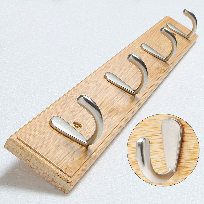 Modern Minimalist Coat Hanger Home Wall Hanging Wooden and Metal Coat Rack Natural 1 Piece 4 Clearhalo 'Entry & Mudroom Furniture' 'furn' 'furn_hall_tree_coat_racks' 'Furniture' 'Hall Trees & Coat Racks' 'hall_tree_coat_racks' 6645658