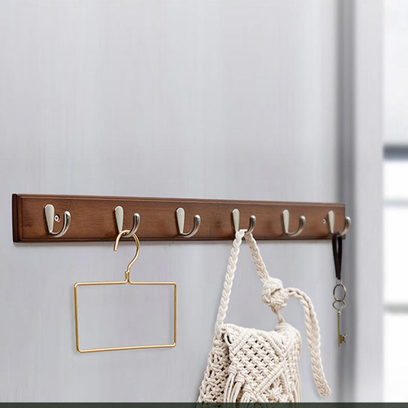 Modern Minimalist Coat Hanger Home Wall Hanging Wooden and Metal Coat Rack Brown 1 Piece 6 Clearhalo 'Entry & Mudroom Furniture' 'furn' 'furn_hall_tree_coat_racks' 'Furniture' 'Hall Trees & Coat Racks' 'hall_tree_coat_racks' 6645666