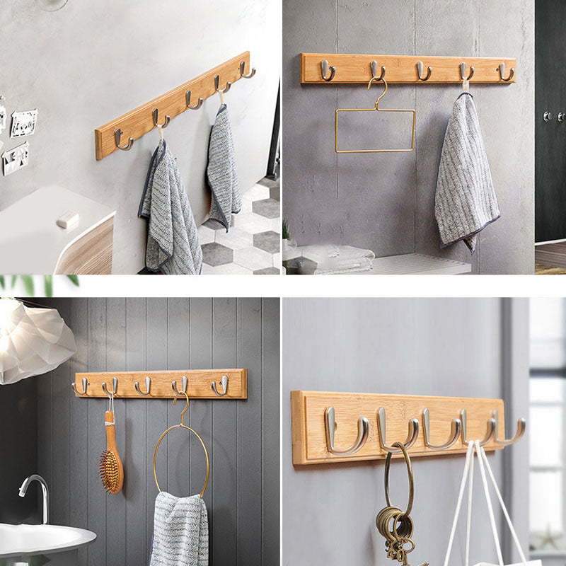 Modern Minimalist Coat Hanger Home Wall Hanging Wooden and Metal Coat Rack Clearhalo 'Entry & Mudroom Furniture' 'furn' 'furn_hall_tree_coat_racks' 'Furniture' 'Hall Trees & Coat Racks' 'hall_tree_coat_racks' 6645671