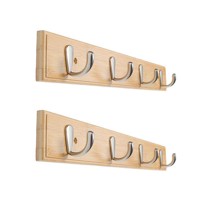 Modern Minimalist Coat Hanger Home Wall Hanging Wooden and Metal Coat Rack Natural 2 Piece Set 4 Clearhalo 'Entry & Mudroom Furniture' 'furn' 'furn_hall_tree_coat_racks' 'Furniture' 'Hall Trees & Coat Racks' 'hall_tree_coat_racks' 6645672