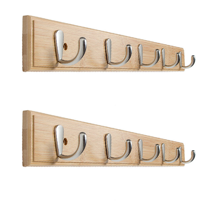 Modern Minimalist Coat Hanger Home Wall Hanging Wooden and Metal Coat Rack Natural 2 Piece Set 5 Clearhalo 'Entry & Mudroom Furniture' 'furn' 'furn_hall_tree_coat_racks' 'Furniture' 'Hall Trees & Coat Racks' 'hall_tree_coat_racks' 6645674
