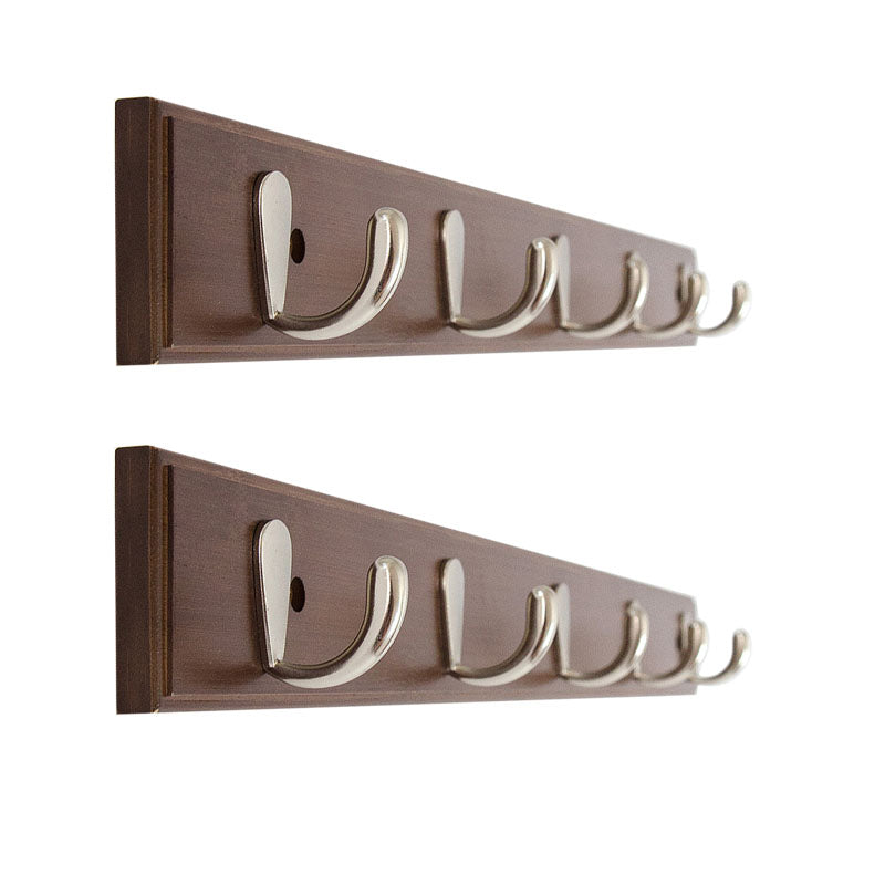Modern Minimalist Coat Hanger Home Wall Hanging Wooden and Metal Coat Rack Brown 2 Piece Set 5 Clearhalo 'Entry & Mudroom Furniture' 'furn' 'furn_hall_tree_coat_racks' 'Furniture' 'Hall Trees & Coat Racks' 'hall_tree_coat_racks' 6645676