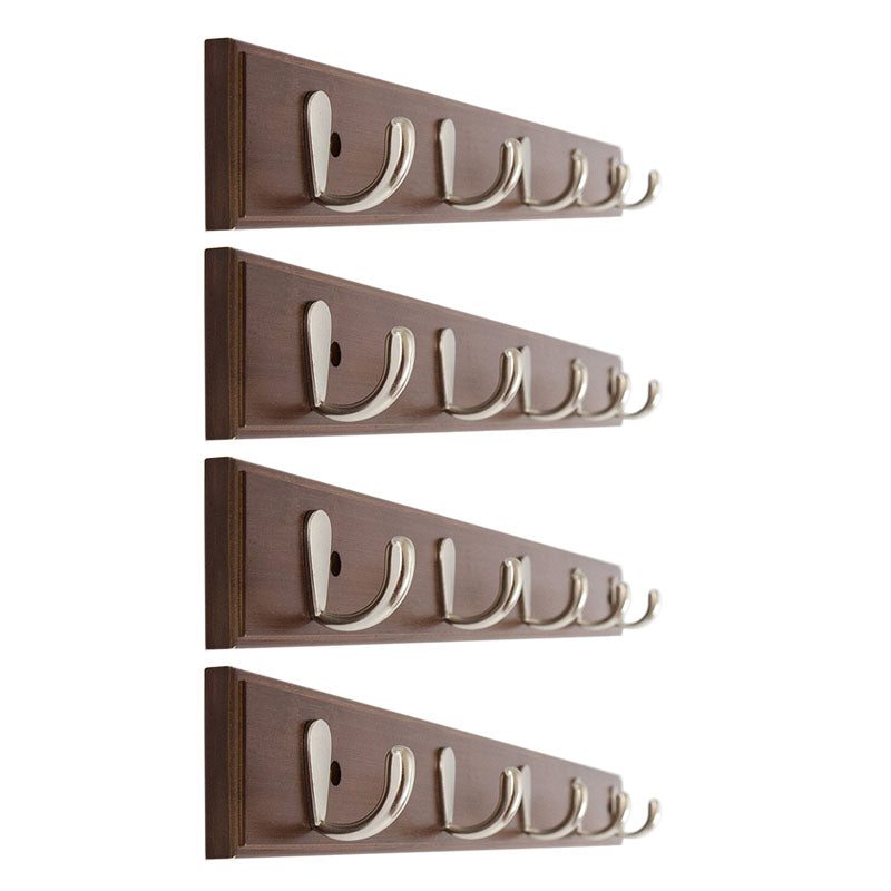 Modern Minimalist Coat Hanger Home Wall Hanging Wooden and Metal Coat Rack Brown 4 Piece Set 5 Clearhalo 'Entry & Mudroom Furniture' 'furn' 'furn_hall_tree_coat_racks' 'Furniture' 'Hall Trees & Coat Racks' 'hall_tree_coat_racks' 6645677