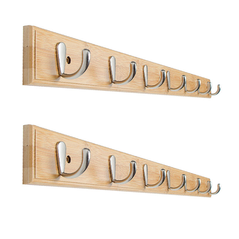 Modern Minimalist Coat Hanger Home Wall Hanging Wooden and Metal Coat Rack Natural 2 Piece Set 7 Clearhalo 'Entry & Mudroom Furniture' 'furn' 'furn_hall_tree_coat_racks' 'Furniture' 'Hall Trees & Coat Racks' 'hall_tree_coat_racks' 6645684
