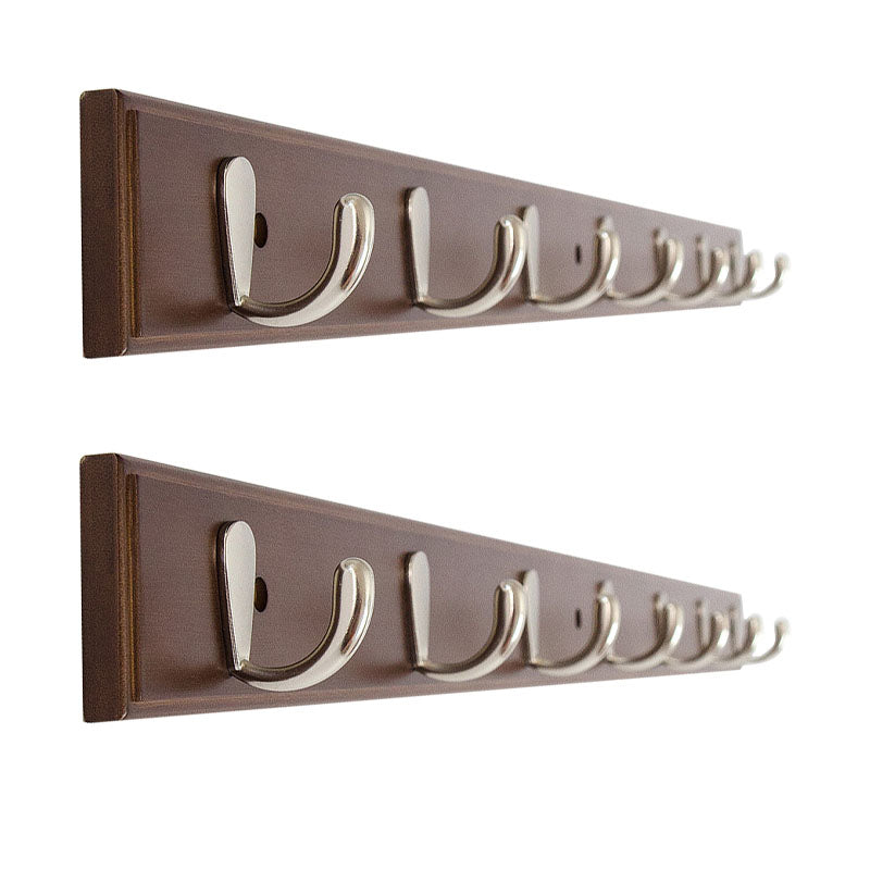 Modern Minimalist Coat Hanger Home Wall Hanging Wooden and Metal Coat Rack Brown 2 Piece Set 7 Clearhalo 'Entry & Mudroom Furniture' 'furn' 'furn_hall_tree_coat_racks' 'Furniture' 'Hall Trees & Coat Racks' 'hall_tree_coat_racks' 6645686