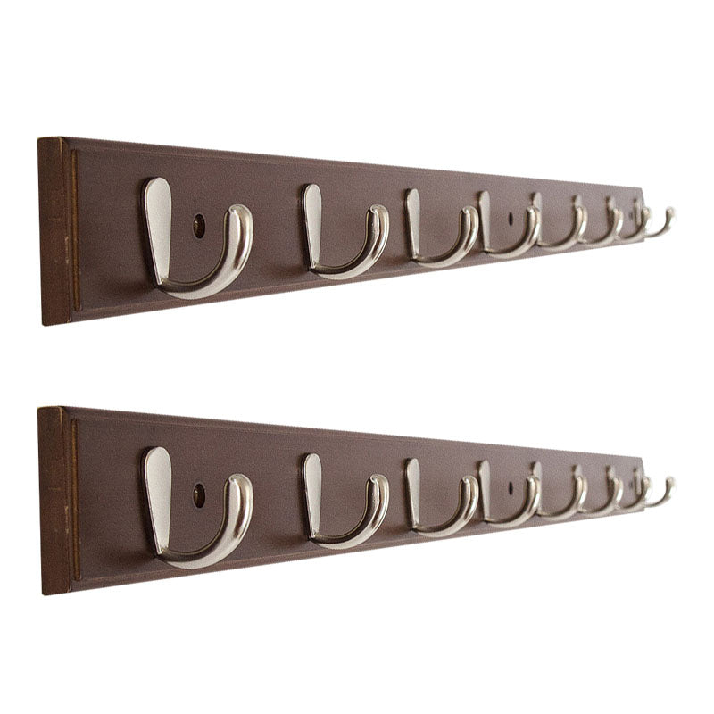 Modern Minimalist Coat Hanger Home Wall Hanging Wooden and Metal Coat Rack Brown 2 Piece Set 8 Clearhalo 'Entry & Mudroom Furniture' 'furn' 'furn_hall_tree_coat_racks' 'Furniture' 'Hall Trees & Coat Racks' 'hall_tree_coat_racks' 6645690