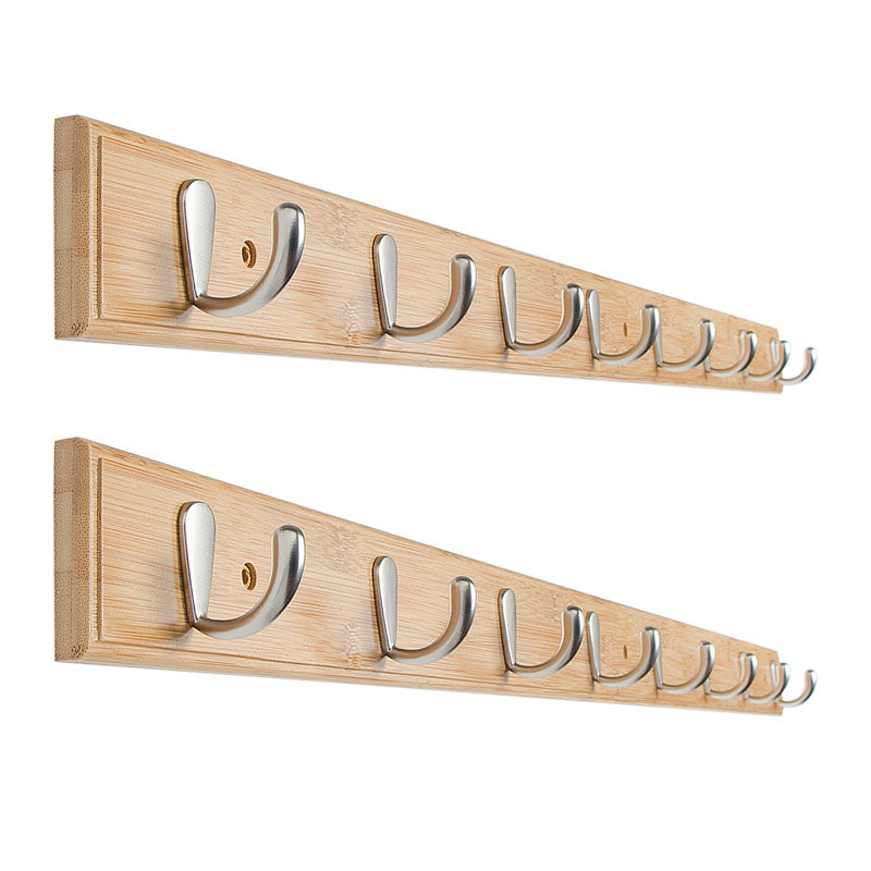 Modern Minimalist Coat Hanger Home Wall Hanging Wooden and Metal Coat Rack Natural 2 Piece Set 8 Clearhalo 'Entry & Mudroom Furniture' 'furn' 'furn_hall_tree_coat_racks' 'Furniture' 'Hall Trees & Coat Racks' 'hall_tree_coat_racks' 6645692