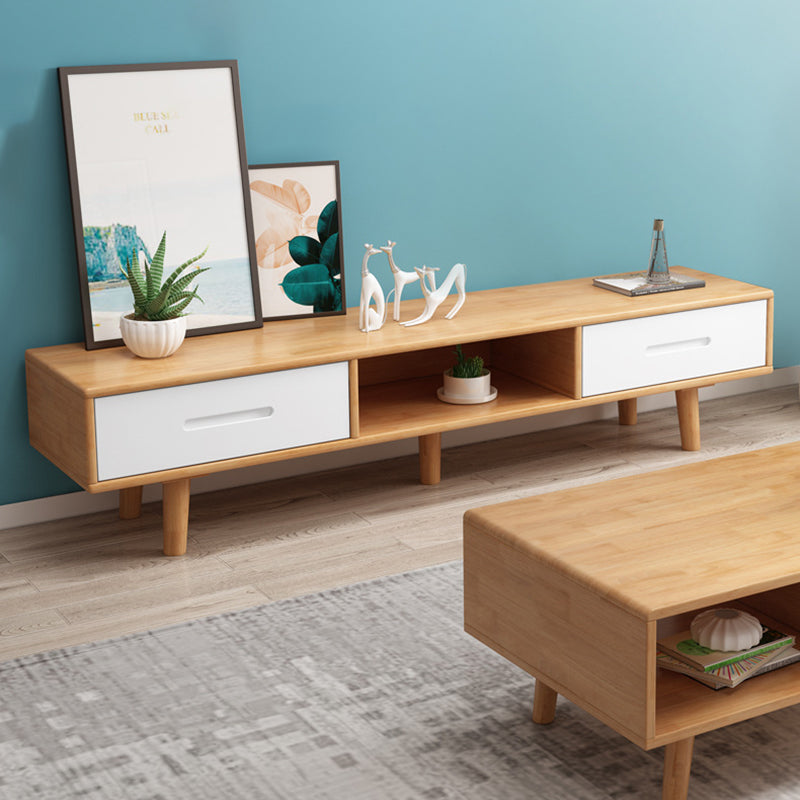 Contemporary TV Media Stand Solid Wood TV Console for Living Room Clearhalo 'furn' 'furn_tv_stands_entertainment_centers' 'Furniture' 'Living Room Furniture' 'TV Stands & Entertainment Centers' 'TV Stands & Media Storage Furniture' 'tv_stands_entertainment_centers' 6645732