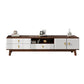 Wooden TV Media Stand Open Storage Media Console with Drawers Walnut White Clearhalo 'furn' 'furn_tv_stands_entertainment_centers' 'Furniture' 'Living Room Furniture' 'TV Stands & Entertainment Centers' 'TV Stands & Media Storage Furniture' 'tv_stands_entertainment_centers' 6645754