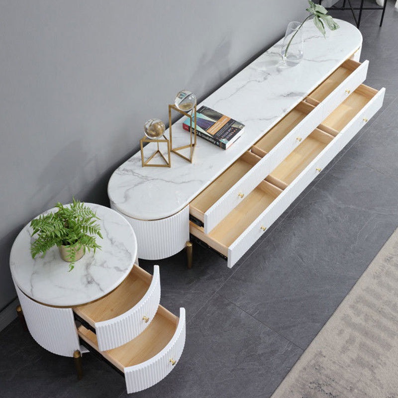 Glam TV Media Stand Enclosed Storage Media Console with 6 Drawers Clearhalo 'furn' 'furn_tv_stands_entertainment_centers' 'Furniture' 'Living Room Furniture' 'TV Stands & Entertainment Centers' 'TV Stands & Media Storage Furniture' 'tv_stands_entertainment_centers' 6645771