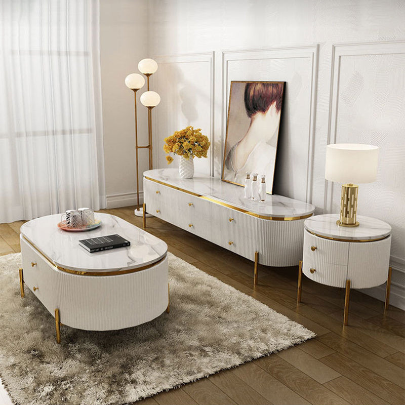 Glam TV Media Stand Enclosed Storage Media Console with 6 Drawers Clearhalo 'furn' 'furn_tv_stands_entertainment_centers' 'Furniture' 'Living Room Furniture' 'TV Stands & Entertainment Centers' 'TV Stands & Media Storage Furniture' 'tv_stands_entertainment_centers' 6645772