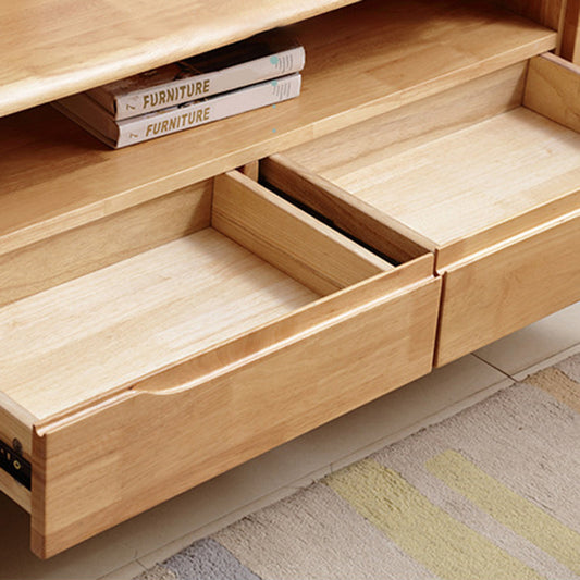 Console multimediale di stoccaggio aperta per supporti televisivi in ​​legno massiccio con cassetti