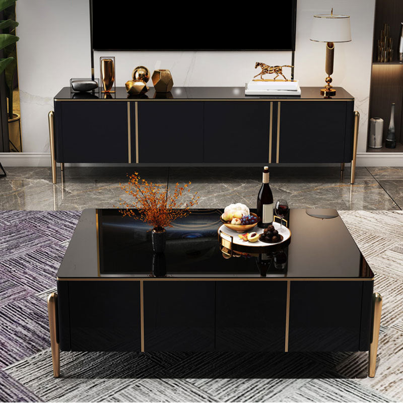 Glam TV Media Stand Enclosed Storage Media Console for Living Room Clearhalo 'furn' 'furn_tv_stands_entertainment_centers' 'Furniture' 'Living Room Furniture' 'TV Stands & Entertainment Centers' 'TV Stands & Media Storage Furniture' 'tv_stands_entertainment_centers' 6645790