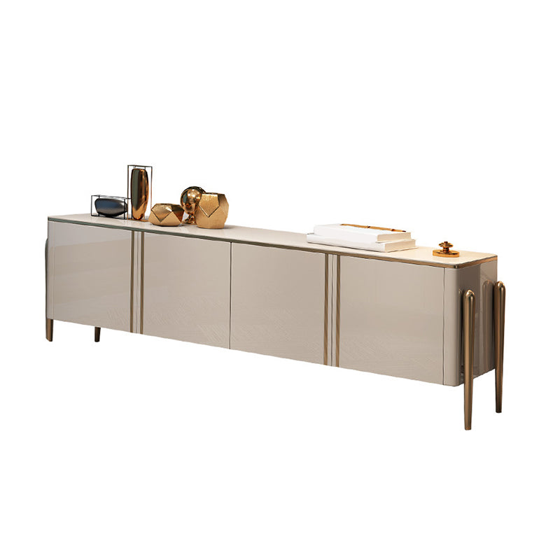 Glam TV Media Stand Enclosed Storage Media Console for Living Room Champagne Clearhalo 'furn' 'furn_tv_stands_entertainment_centers' 'Furniture' 'Living Room Furniture' 'TV Stands & Entertainment Centers' 'TV Stands & Media Storage Furniture' 'tv_stands_entertainment_centers' 6645792