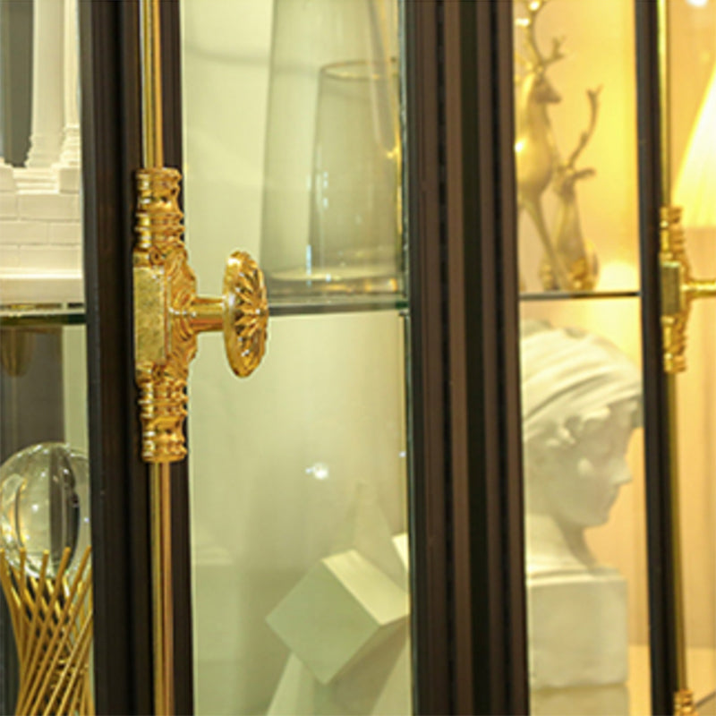 Armadio di vetro in metallo in metallo contemporaneo mobile in vetro con illuminazione