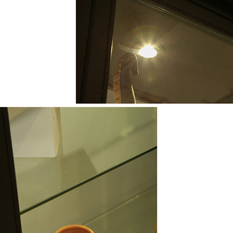 Armadio di vetro in metallo in metallo contemporaneo mobile in vetro con illuminazione