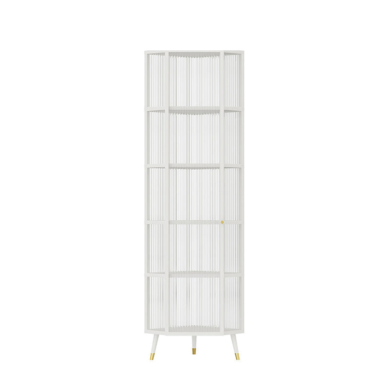 Unidad de esquina de gabinete de curiosidad de metal contemporáneo Gabinete de huertos para sala de estar