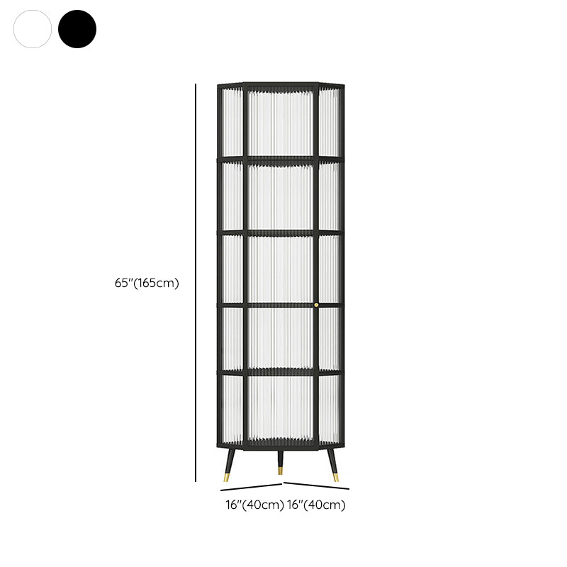 Armadio ad angolo di mobile in metallo contemporaneo Curio Armadietto per soggiorno per soggiorno
