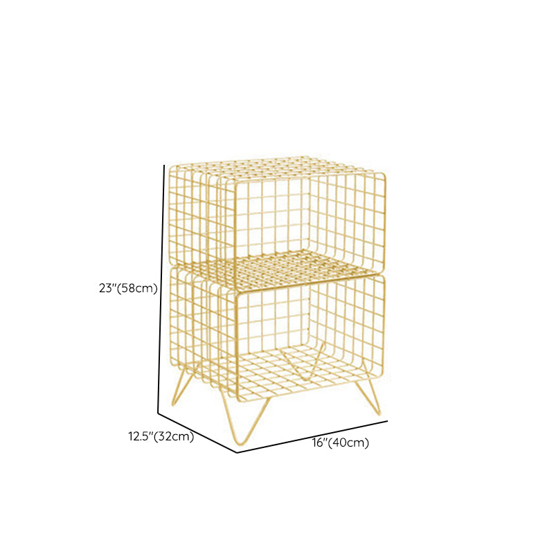 Metal Accent Table Nightstand Open Storage Bedside Cabinet for Bedroom Clearhalo 'Bedroom Furniture' 'furn' 'furn_night_stand' 'Furniture' 'night_stand' 'Nightstands' 6646159