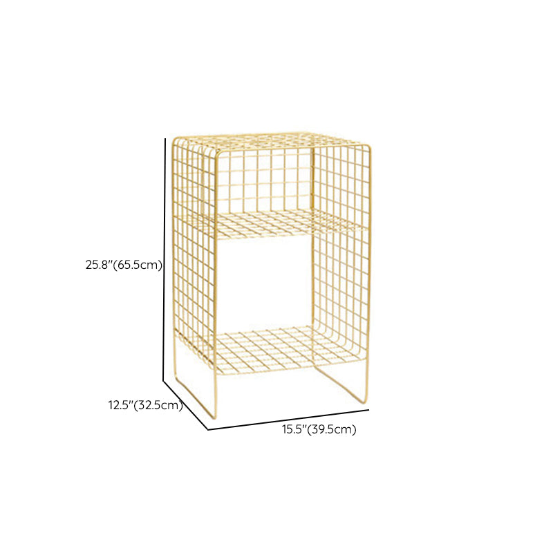Metal Accent Table Nightstand Open Storage Bedside Cabinet for Bedroom Clearhalo 'Bedroom Furniture' 'furn' 'furn_night_stand' 'Furniture' 'night_stand' 'Nightstands' 6646160