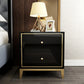 Glass Accent Table Nightstand Contemporary Nightstand with 2 Drawers Black 1 Piece Clearhalo 'Bedroom Furniture' 'furn' 'furn_night_stand' 'Furniture' 'night_stand' 'Nightstands' 6646177
