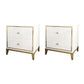 Glass Accent Table Nightstand Contemporary Nightstand with 2 Drawers White 2 Piece Set Clearhalo 'Bedroom Furniture' 'furn' 'furn_night_stand' 'Furniture' 'night_stand' 'Nightstands' 6646178