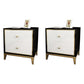 Glass Accent Table Nightstand Contemporary Nightstand with 2 Drawers Black-White 2 Piece Set Clearhalo 'Bedroom Furniture' 'furn' 'furn_night_stand' 'Furniture' 'night_stand' 'Nightstands' 6646182