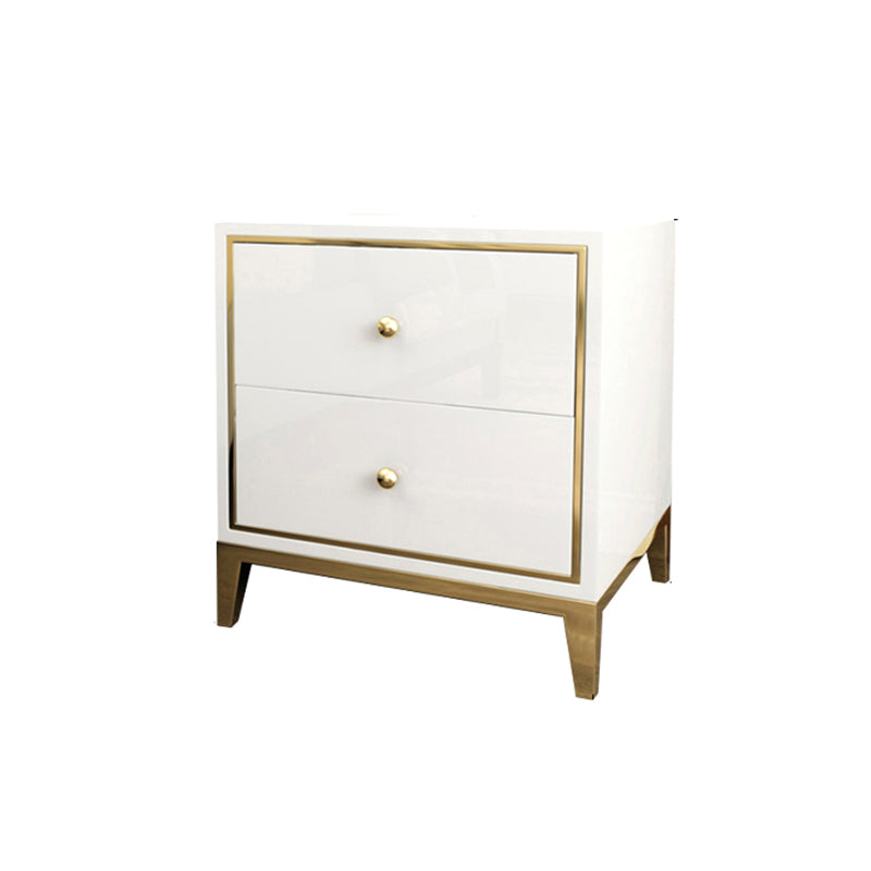 Glass Accent Table Nightstand Contemporary Nightstand with 2 Drawers Clearhalo 'Bedroom Furniture' 'furn' 'furn_night_stand' 'Furniture' 'night_stand' 'Nightstands' 6646184