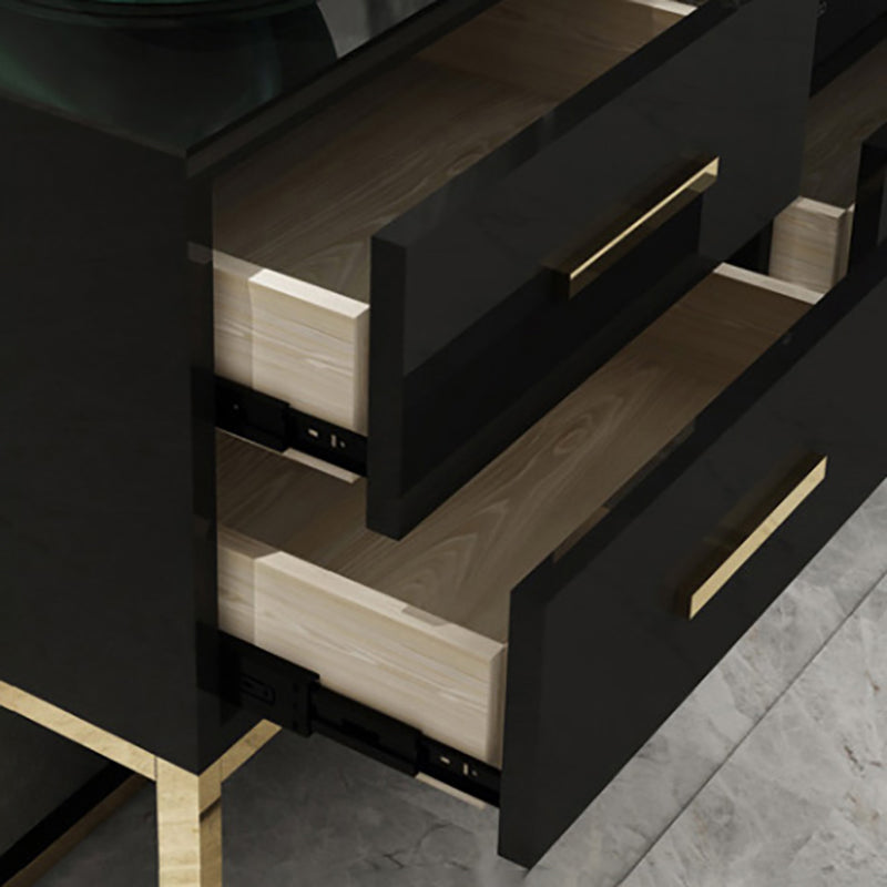 Glass Accent Table Nightstand Contemporary Nightstand with 2 Drawers Clearhalo 'Bedroom Furniture' 'furn' 'furn_night_stand' 'Furniture' 'night_stand' 'Nightstands' 6646185