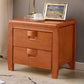 Solid Wood Nightstand Contemporary Bedside Cabinet with 2 Drawers Medium Wood 1 Piece Clearhalo 'Bedroom Furniture' 'furn' 'furn_night_stand' 'Furniture' 'night_stand' 'Nightstands' 6646188