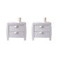 Solid Wood Nightstand Contemporary Bedside Cabinet with 2 Drawers White 2 Piece Set Clearhalo 'Bedroom Furniture' 'furn' 'furn_night_stand' 'Furniture' 'night_stand' 'Nightstands' 6646189
