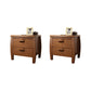 Solid Wood Nightstand Contemporary Bedside Cabinet with 2 Drawers Nut-Brown 2 Piece Set Clearhalo 'Bedroom Furniture' 'furn' 'furn_night_stand' 'Furniture' 'night_stand' 'Nightstands' 6646190